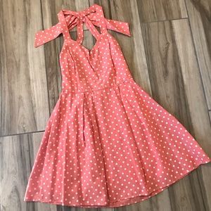 Pink polka dot summer dress